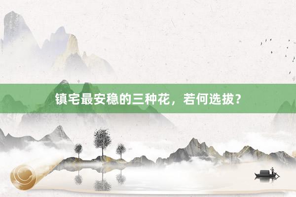 镇宅最安稳的三种花，若何选拔？