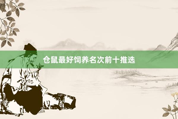 仓鼠最好饲养名次前十推选